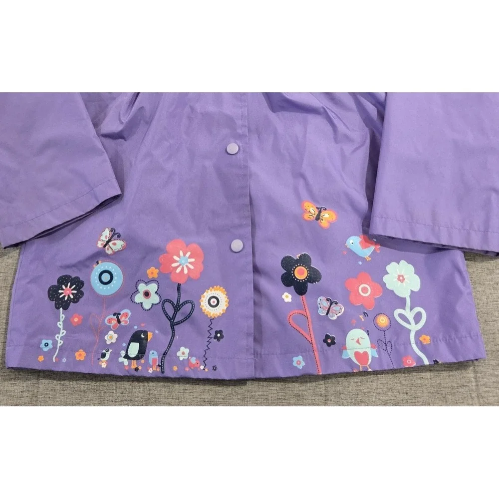 Arshiner  Girls Lined Snap Close Raincoat with‎ Hood Waterproof Size 6